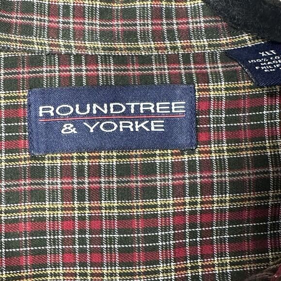 Roundtree & Yorke Shirt Men's XLT Button Up Multicolor Plaid Pocket Long Sleeve - Picture 4 of 8